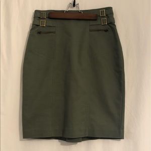 Worthington High-Waisted Olive Pencil Skirt, Size 8